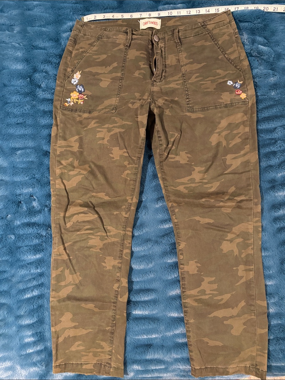 DRIFTWOOD Olive Camo Embroidered Utility Pants
